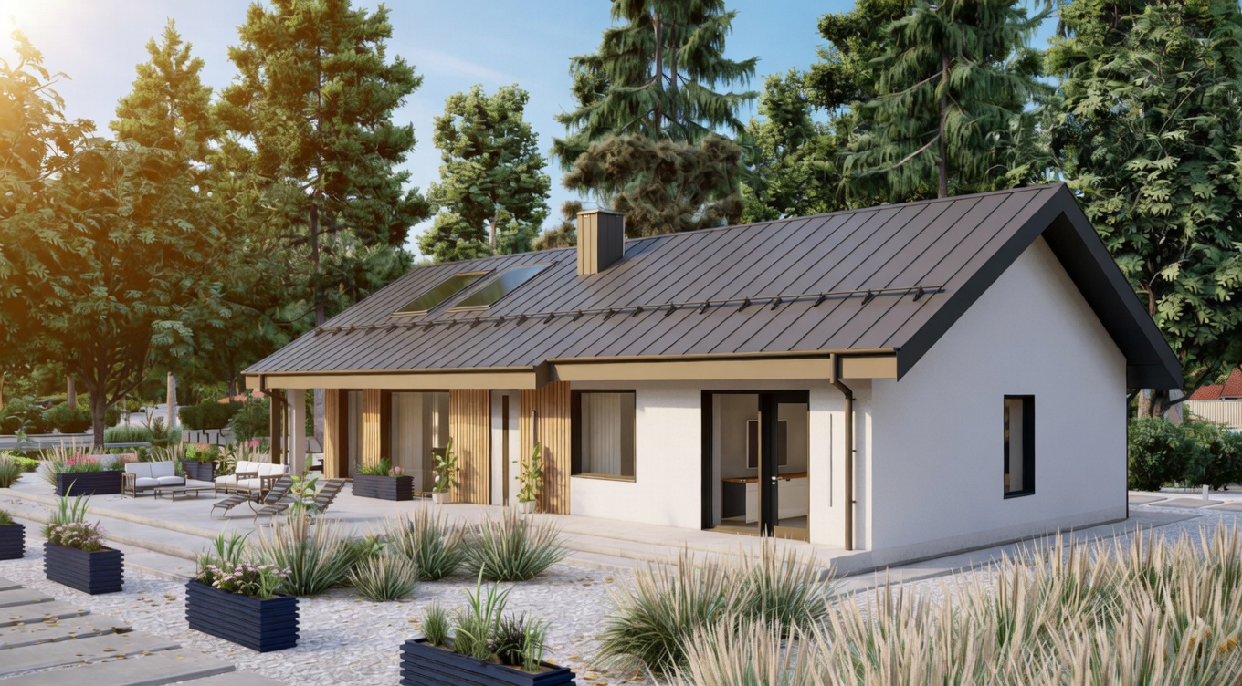 Современный дом с панорамными окнами